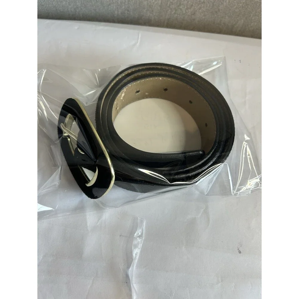 Talbots Black Belt with Gold-Tone Buckle Size XS